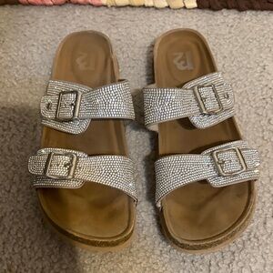R2 Silver Buckle Sandals
